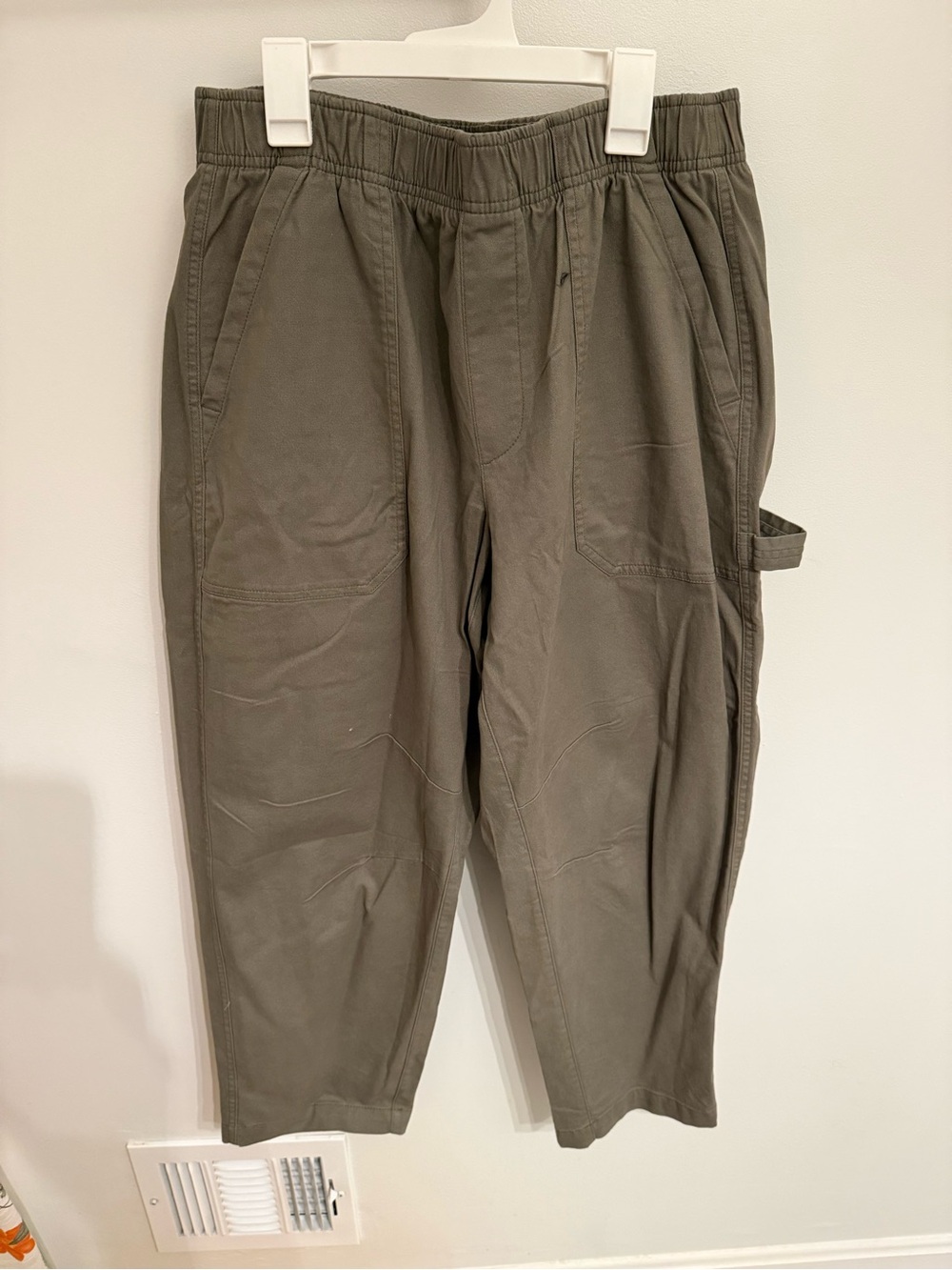 Old Navy Olive Green Cropped Utility Trousers